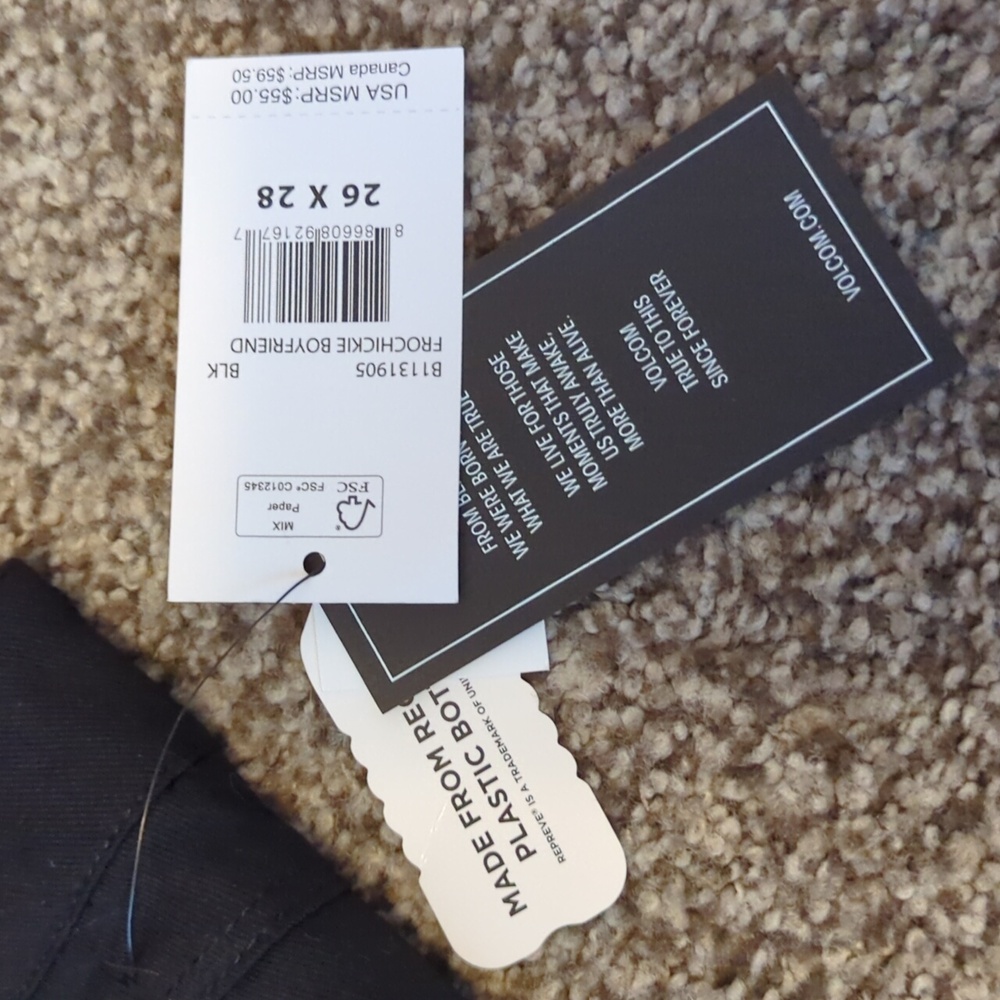 Volcom Frochickie Highrise Ankle Pants Black 26 - Picture 2 of 7